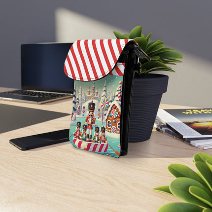Nutcracker Candy-Striped Adventure Small Cell Phone Wallet