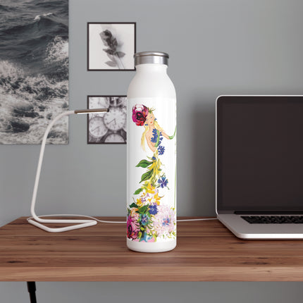 Blooming Splendor: A Floral Transformation Slim Water Bottle