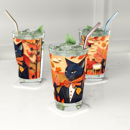 Siamese Cat at an Autumn Harvest Fair Glass, 16oz