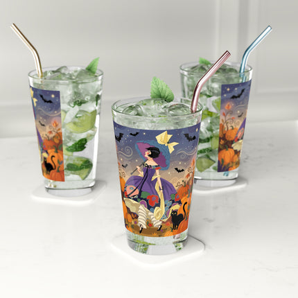 🌙🎃 The Moonlit Garden Walk Glass, 16oz – Elegant Halloween Charm