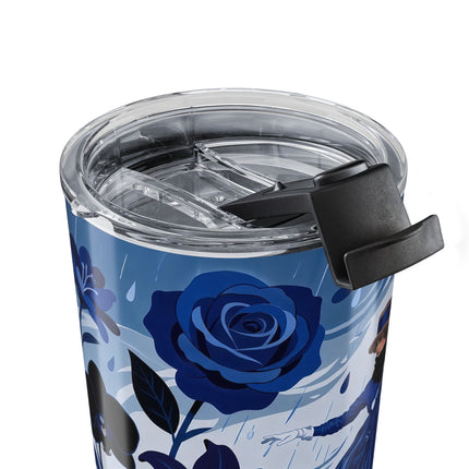 ☔💙 The Blue Rain Promenade Tumbler, 20oz – Art Deco Floral Fashion