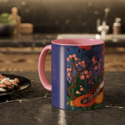 The Garden Of Quiet Reverie Colorful Mugs – Art Deco Botanical Serenity