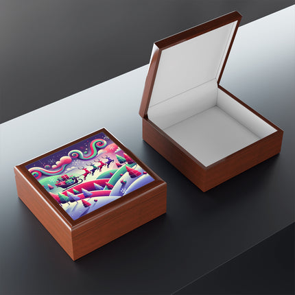 Festive Reindeer Flight Jewelry Box