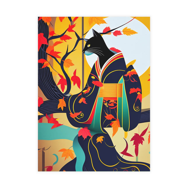 Black Cat in Kimono Postcards (envelopes included) - Bundles of 10, 30, 50 Pieces