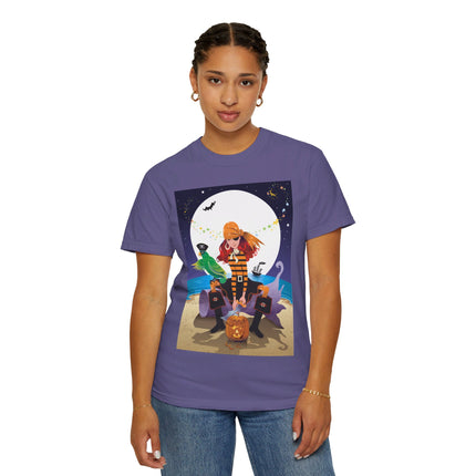 Moonlit Pirate Halloween Unisex Garment-Dyed T-shirt
