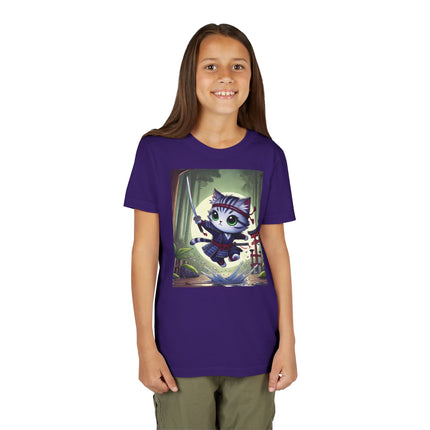 Moonlit Samurai Kitty Youth Short Sleeve Tee
