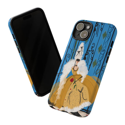 🎭🌹 The Lady At The Masquerade Gates Phone Case – Art Deco Fashion Illustration
