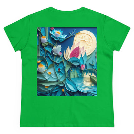 Ethereal Moonlit Lake Women's Midweight Cotton Tee