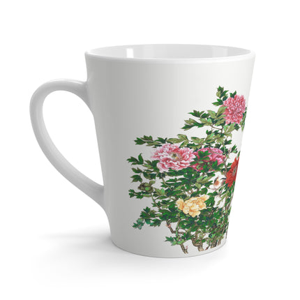 Peonies and Birds by Okamoto Shuki Latte Mug