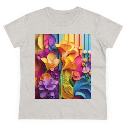 The Graceful Freesia Women's Midweight Cotton Tee