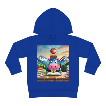 Hippos Hit the Books Toddler Pullover Fleece Hoodie