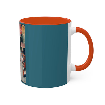 Modern Gallants with Morning Glories by Tsukioka Yoshitoshi Colorful Mugs, 11oz
