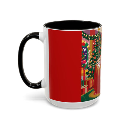 🎄💃 The Christmas Mirror Duet Colorful Mug – Art Deco Holiday Elegance