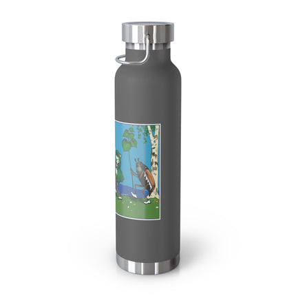 Frog and Beetle Band Copper Vacuum Insulated Bottle, 22 oz