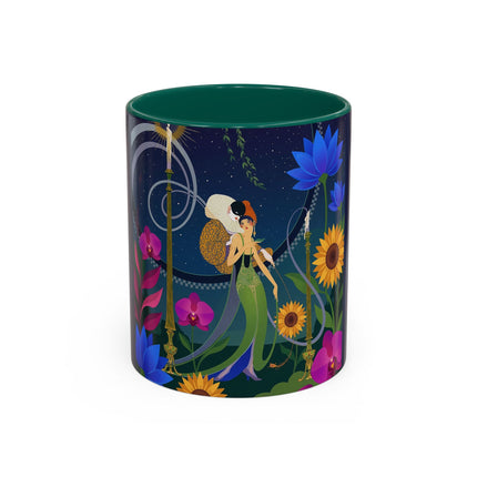 The Lady Of The Starlit Candles Colorful Mugs – Art Deco Theatrical Romance