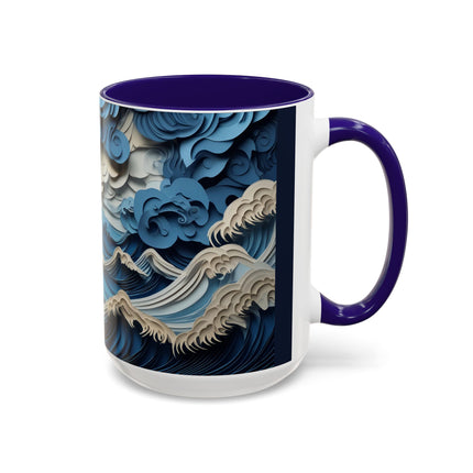 Dramatic Ocean with Crashing Waves Colorful Mugs (11oz, 15oz)