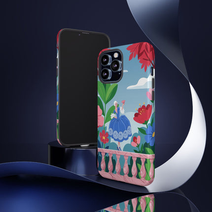🌺🪭 The Lady Of The Grand Flower Terrace Phone Case – Art Deco Garden Elegance