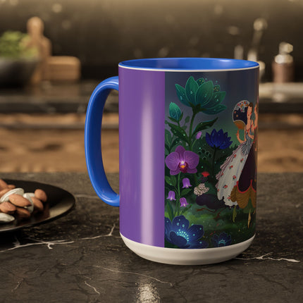 The Ladies Of The Moonlit Garden Colorful Mugs – Art Deco Floral Elegance