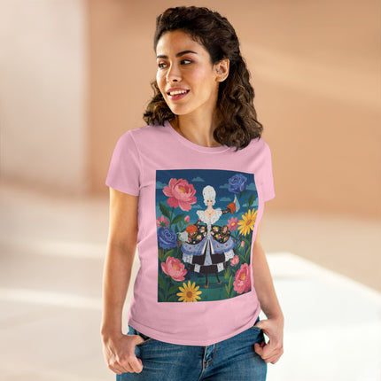 🌸👑 The Duchess Of The Enchanted Garden Cotton Tee – Art Deco Floral Elegance