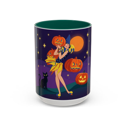 🎃🕯️ Moonlit Pumpkin Masquerade Colorful Mug – Whimsical Halloween Charm