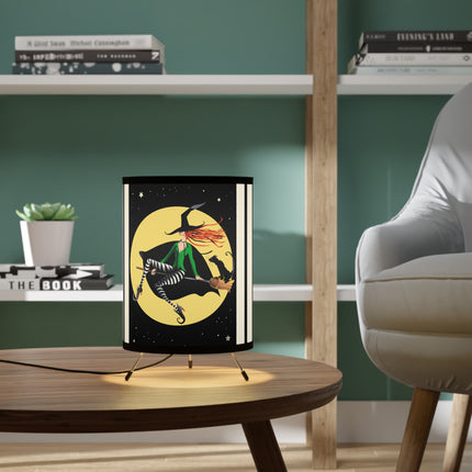 A Witch’s Moonlit Flight Tripod Lamp