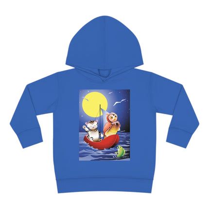 Embarking on a Moonlit Journey Toddler Pullover Fleece Hoodie