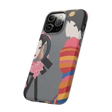 Geisha Mirror Phone Case – Elegant Reflection & Timeless Beauty
