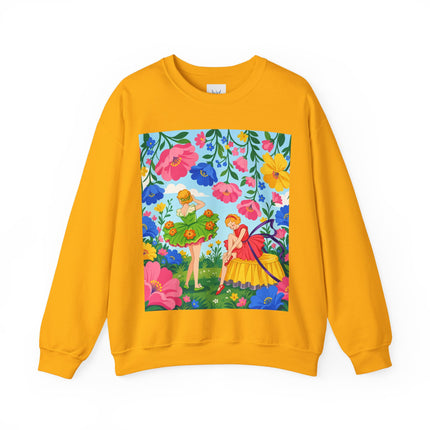 🌸🧚 The Fairies In The Flower Garden Crewneck Sweatshirt – Art Deco Floral Whimsy