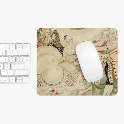 Sur talons rouges (On Red Heels) pl 01 by Gerda Wegener Mouse Pad, Round and Rectangle