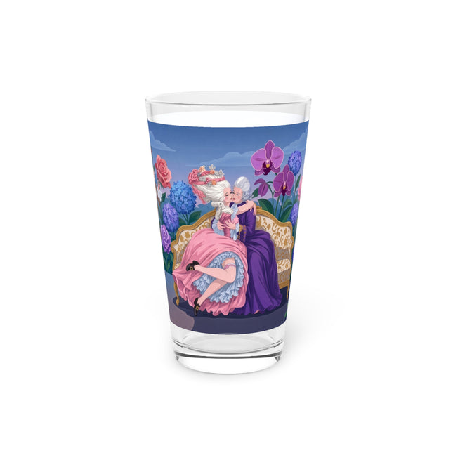 🌹💜 The Secret Embrace Pint Glass – Art Deco Floral Romance