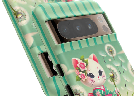 Geisha Kitten and the Dandelion Phone Cases