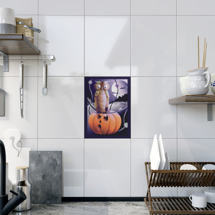 The Startled Pumpkin Ceramic Tile
