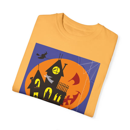 Halloween Night at the Haunted House Unisex Garment-Dyed T-shirt