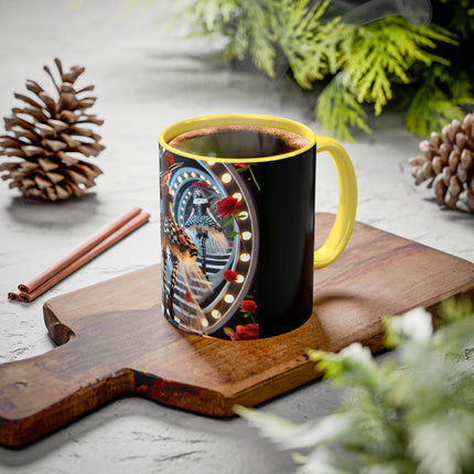 Halloween Witch Through the Mirror Colorful Mugs (11oz, 15oz)