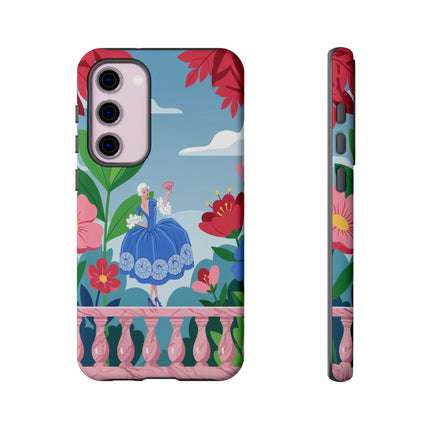 🌺🪭 The Lady Of The Grand Flower Terrace Phone Case – Art Deco Garden Elegance