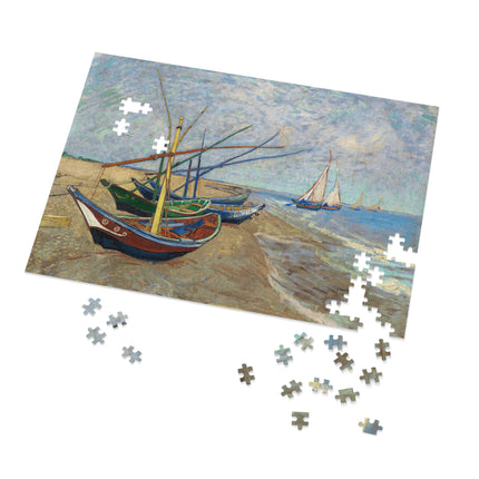 Fishing Boats on the Beach at Saintes-Maries by Vincent Van Gogh Puzzle (110, 252, 500-Piece)