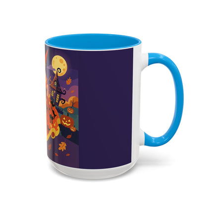 🐈‍⬛🎃 The Black Cat Witch Of Pumpkin Manor Colorful Mug – Whimsical Halloween Charm