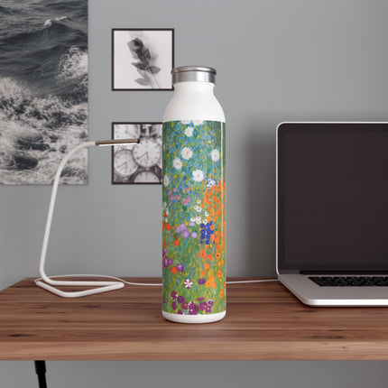 Cottage Garden by Gustav Klimt Slim Water Bottle