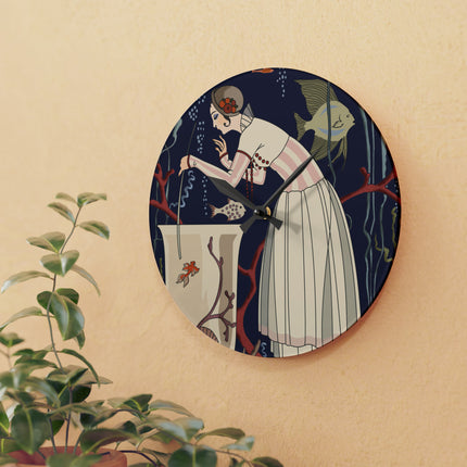 The Dazzling Little Fish by George Barbier Acrylic Wall Clock