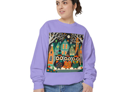Night of the Trick-or-Treating Owlets Unisex Garment-Dyed Sweatshirt