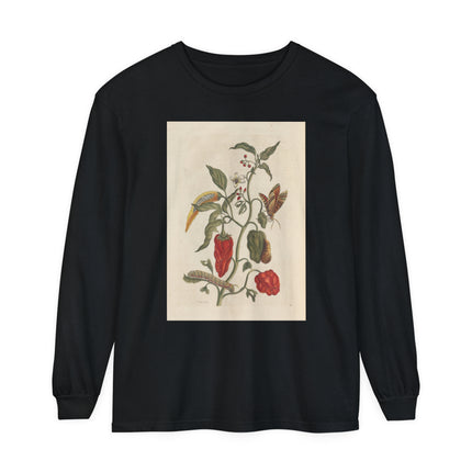 Botanical Pl.15 by Maria Sibylla Merian Garment-dyed Long Sleeve T-Shirt