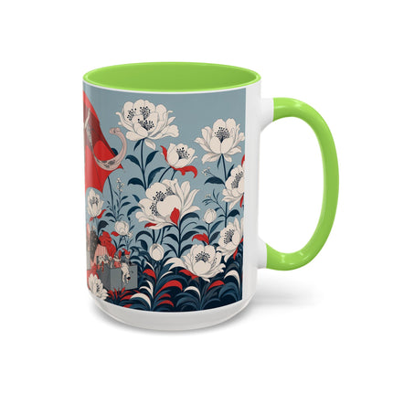 ❤️🌺 The Scarlet Parasol Spectacle Colorful Mug – Art Deco Fashion Elegance
