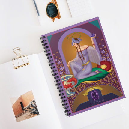 February & Amethyst (from the Gem Series) by Sofia Chiostri Spiral Notebook - Ruled Line