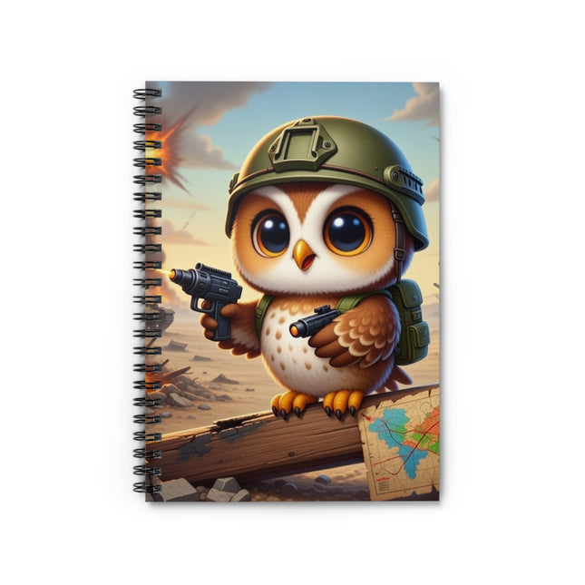 Owl on the Front Lines Spiral Notebook - Ruled Line
