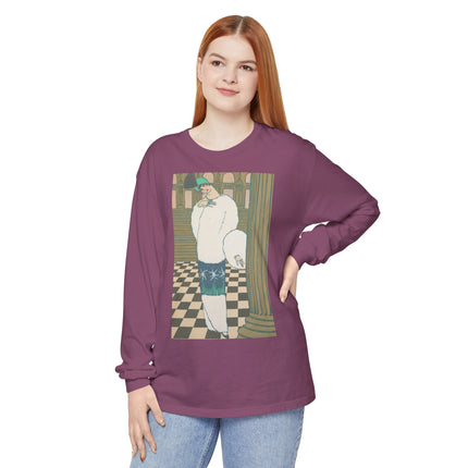 Les Hermines by Georges Lepape Garment-dyed Long Sleeve T-Shirt