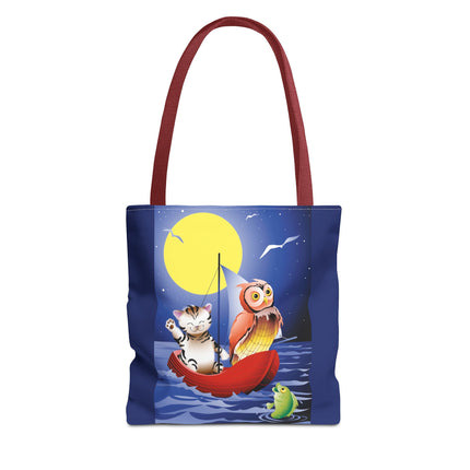 Children's Art Owl and Pussy Cat Tote Bag  (AOP)