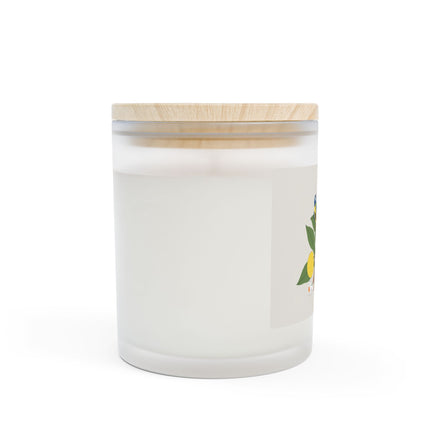 Blue Tit & Butterfly Frosted Glass Candle