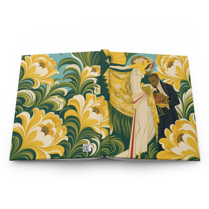 🌼💛 The Lady Of The Golden Blossom Serenade Hardcover Journal – Art Deco Floral Romance
