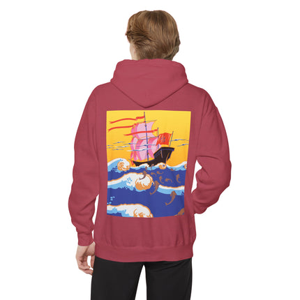 Golden Seas and Whimsical Dreams Unisex Garment-Dyed Hoodie