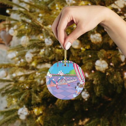 Dancing Puppets Glass Ornament